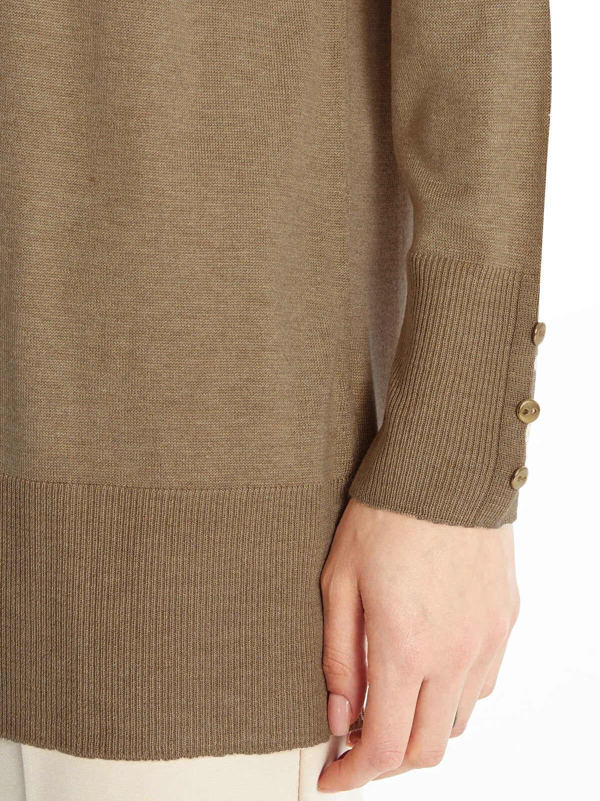 Womens Shawl Collar Tricot Midi Length Cardigan