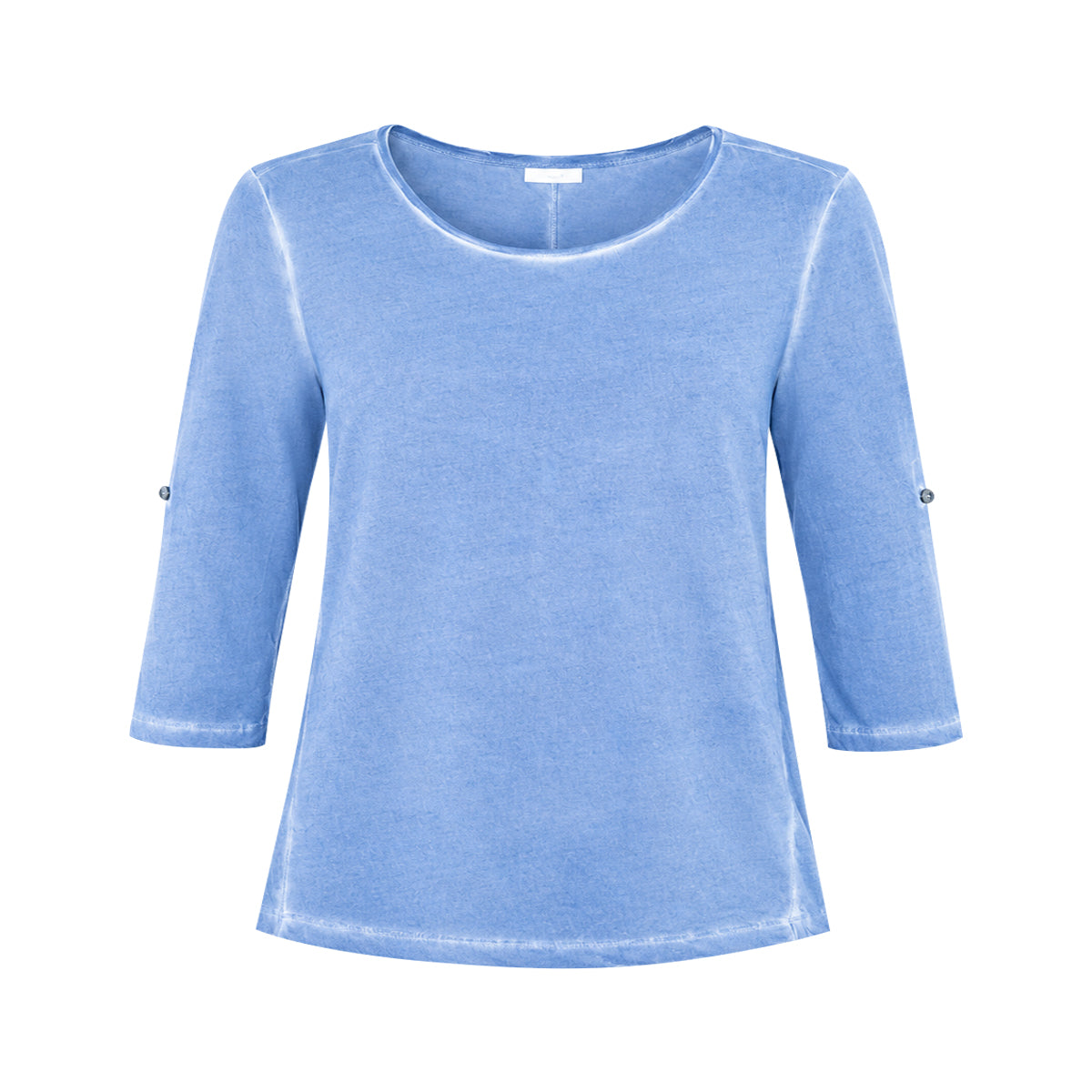 Women's Acid Wash Crewneck 3/4 sleeve T-Shirt