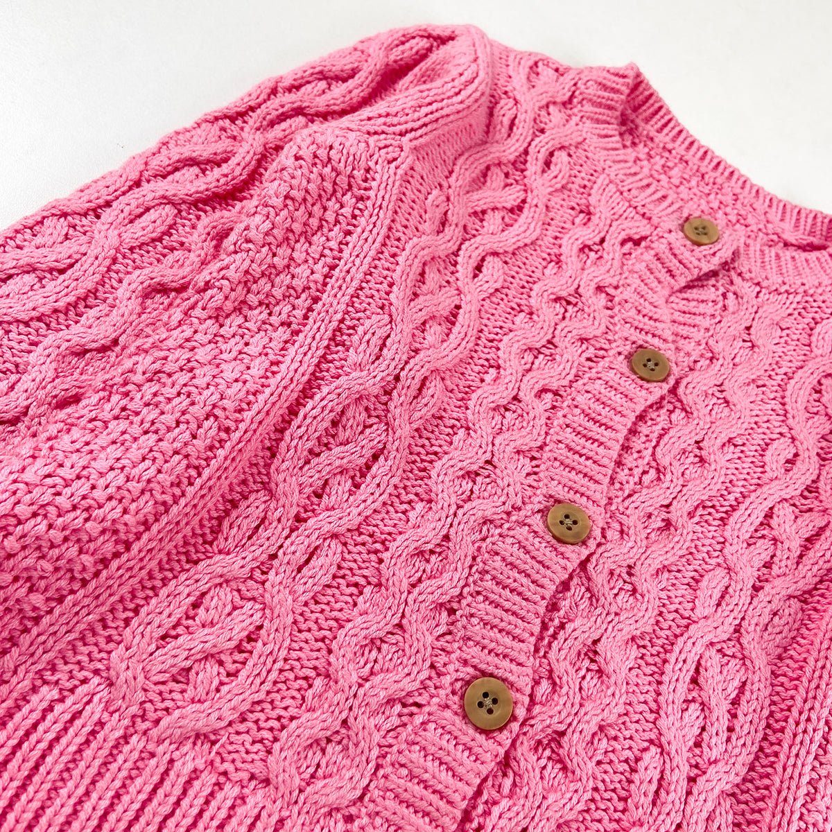 Kids Cable Knit Soft Cotton Cardigan Sweater