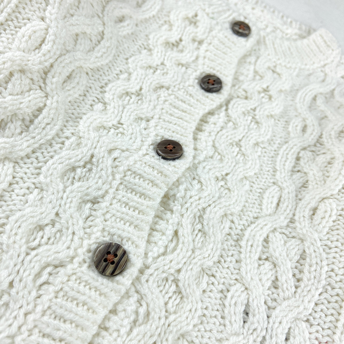 Kids Cable Knit Soft Cotton Cardigan Sweater