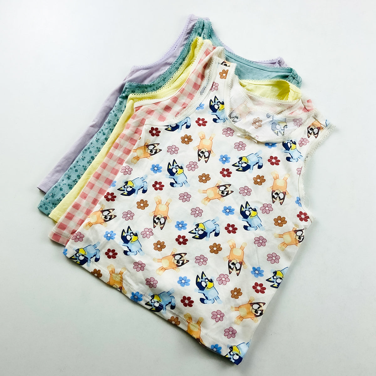 Pack of 3 Assorted Teen Girl's Print & Solid Scoop Neck Tank Tops