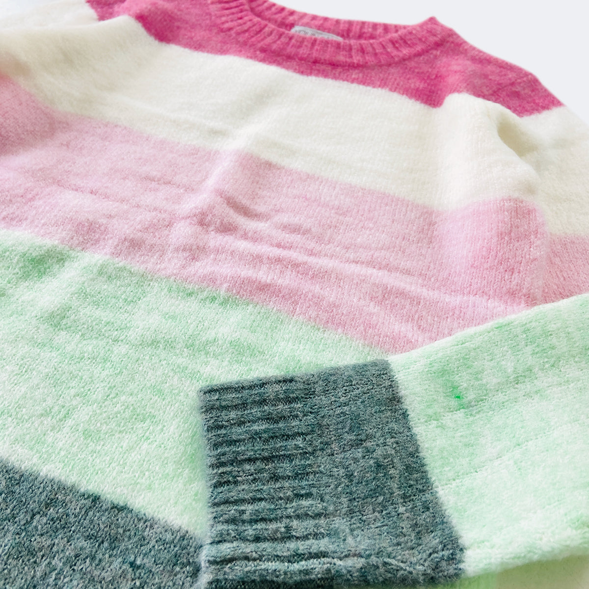 Girls Premium Soft Knit Striped Pullover Sweater