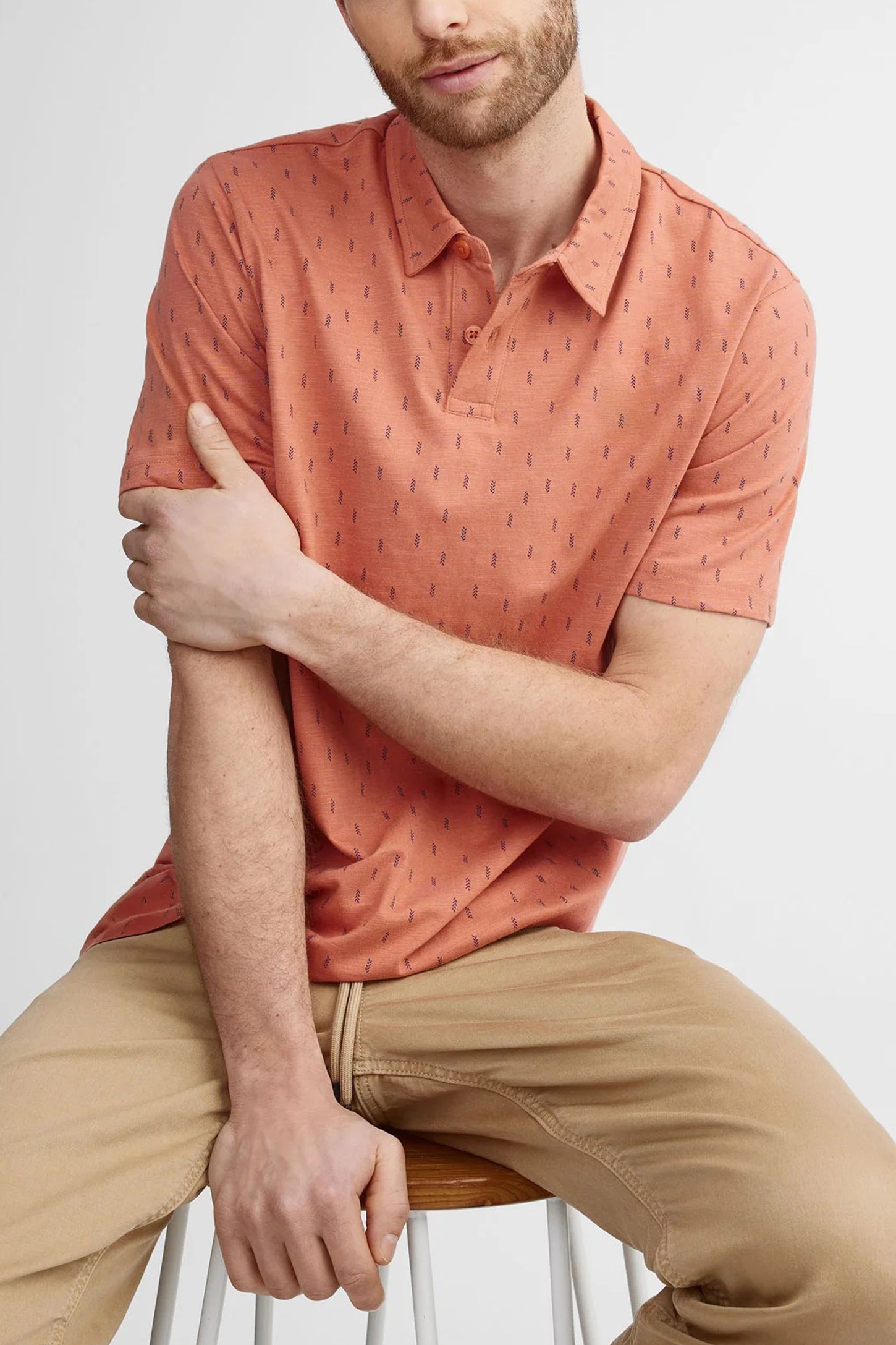 Mens Printed Short Sleeve Cotton Stylish & Casual Polo Shirt