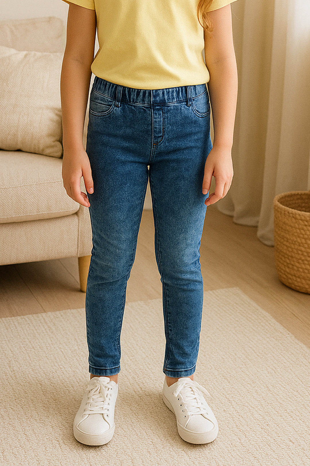 Teen Girls High Waist Slim Fit Stretchy Denim Jegging Pants Trousers 9-15 Years
