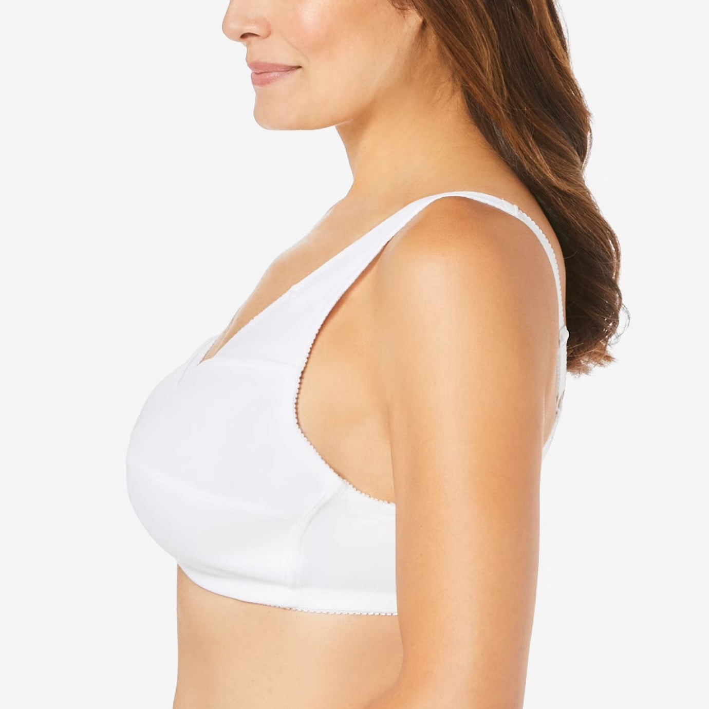 Womens Plus Size Solid Wireless Front Close Adjustable Straps Bra