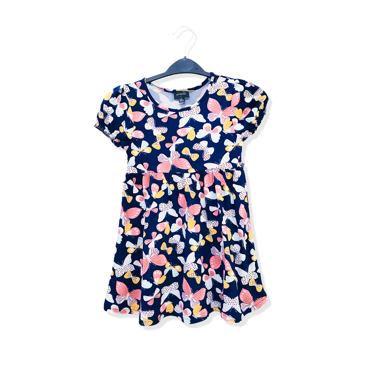 Girls Round Neck Printed Casual Short Sleeve Frock