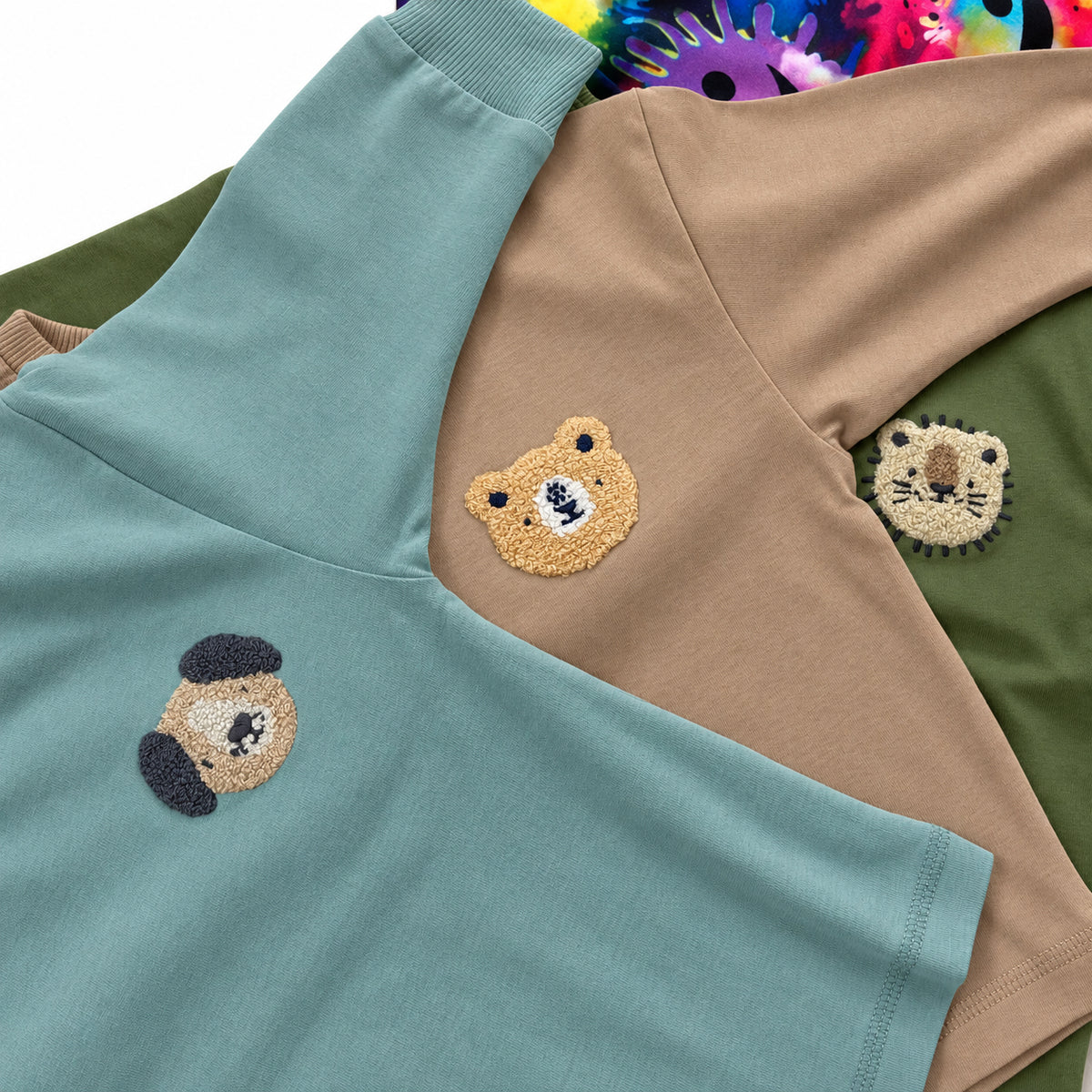 Kids Cotton Long-Sleeve T-Shirt with Ribbed Cuff