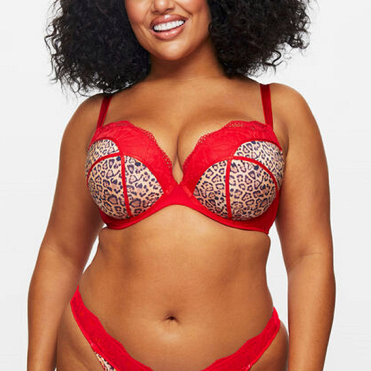 Womens Instinctive Lace Padded Plunge Push-Up Bra