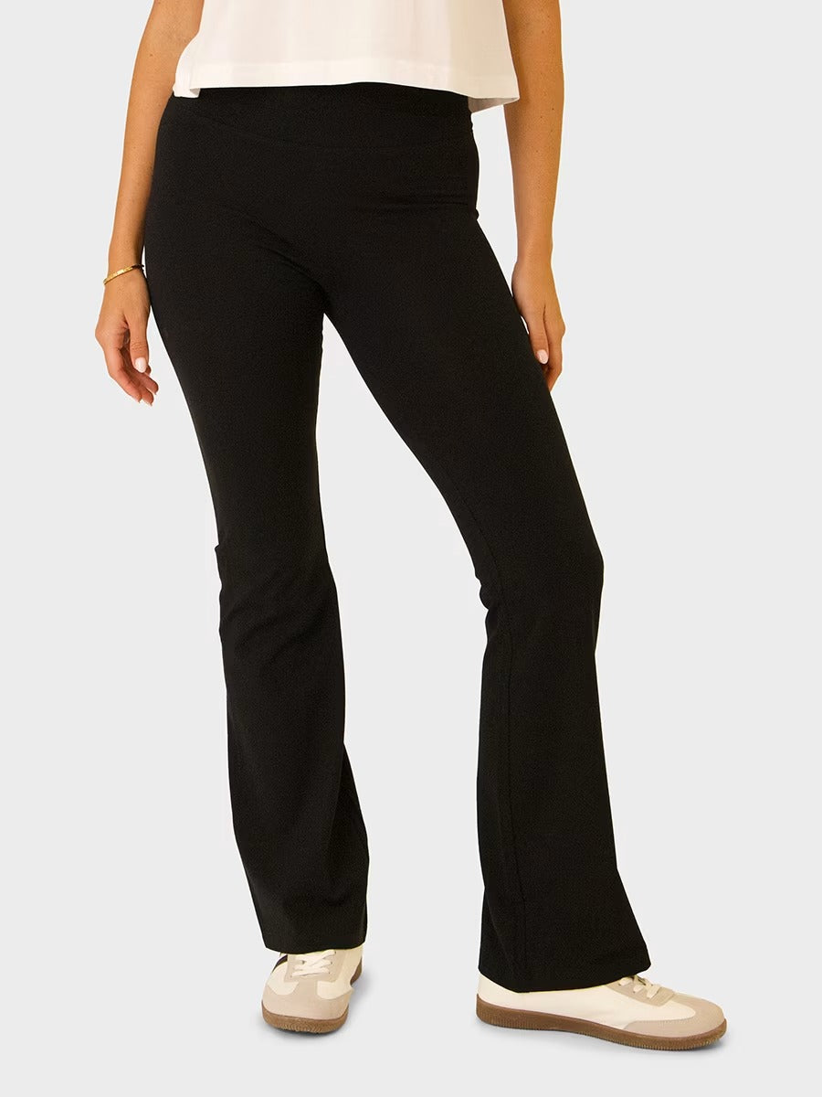 Womens High Rise Elastane Flare Pant