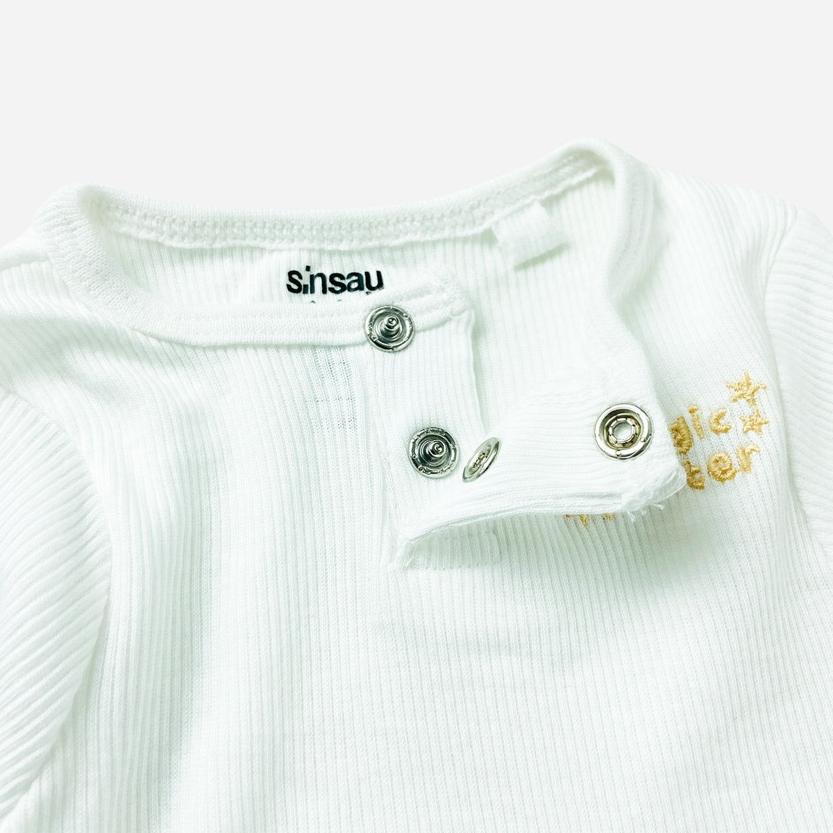 Baby Ribbed Cotton Long Sleeve Henley Bodysuit