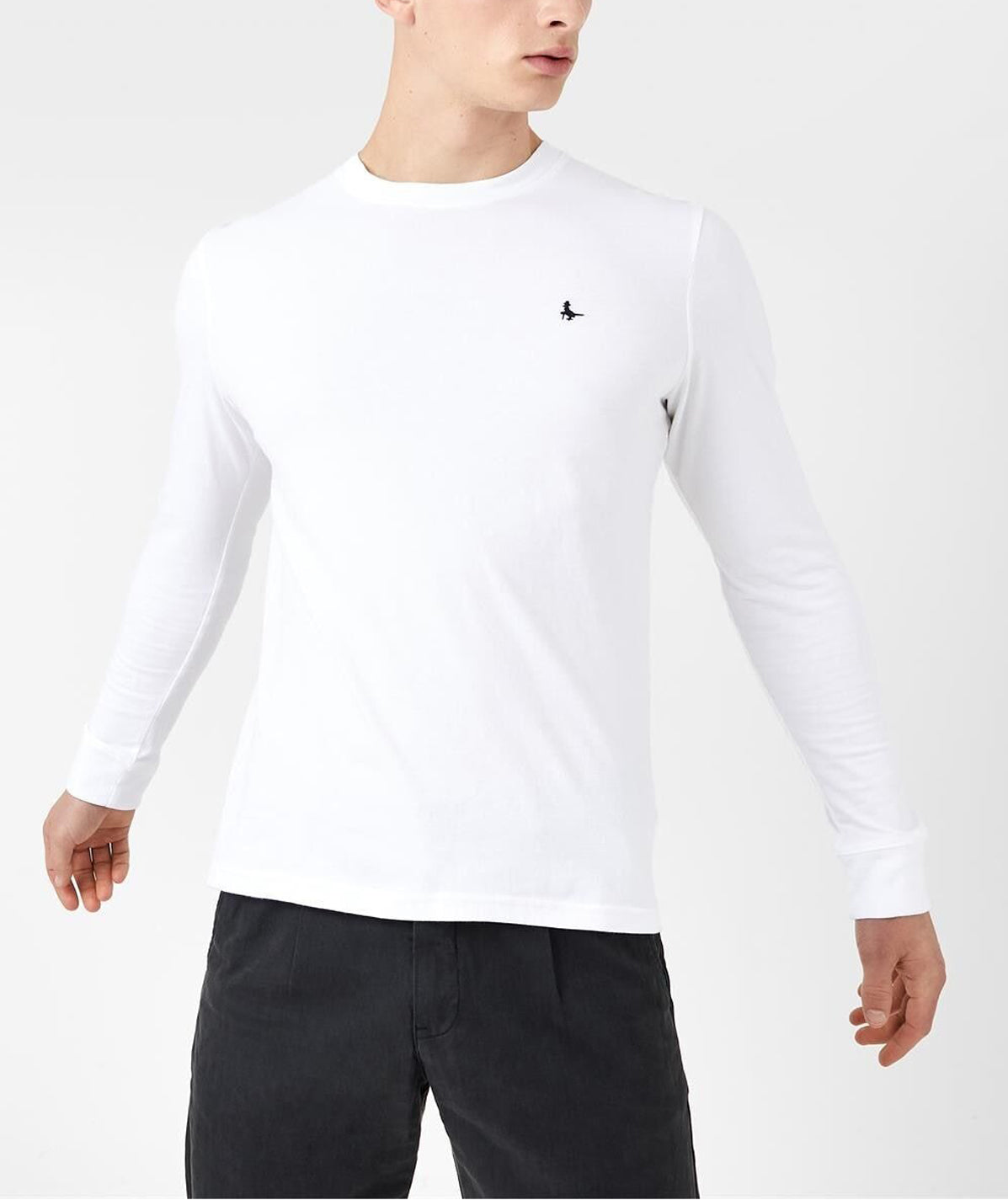 Mens Long Sleeve Cotton Crew Neck T-Shirt
