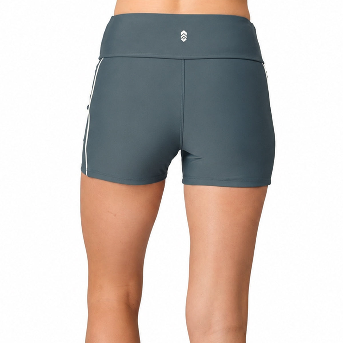 Womens High-Waist Swim Biker Shorts with Side Pockets