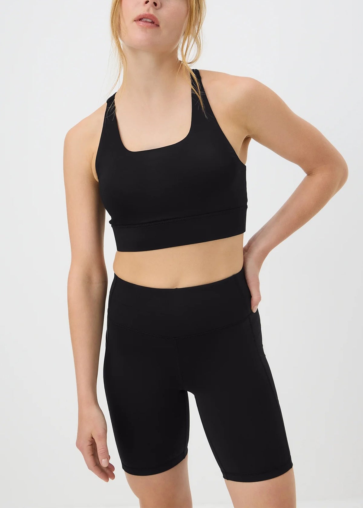 Womens High Waisted Black Cycling Shorts with Pocket