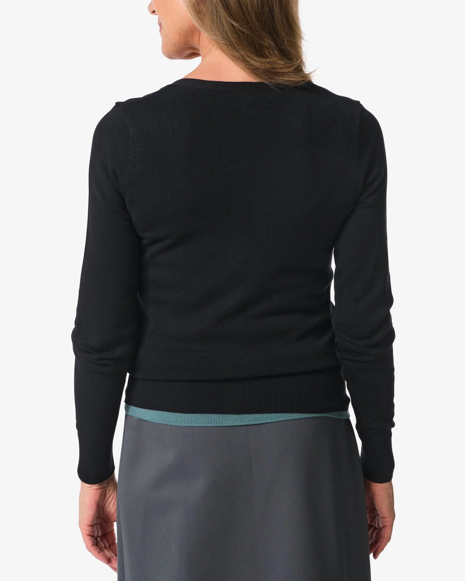 Womens Classic V-Neck Button-Down Long Sleeve Cardigan Sweater