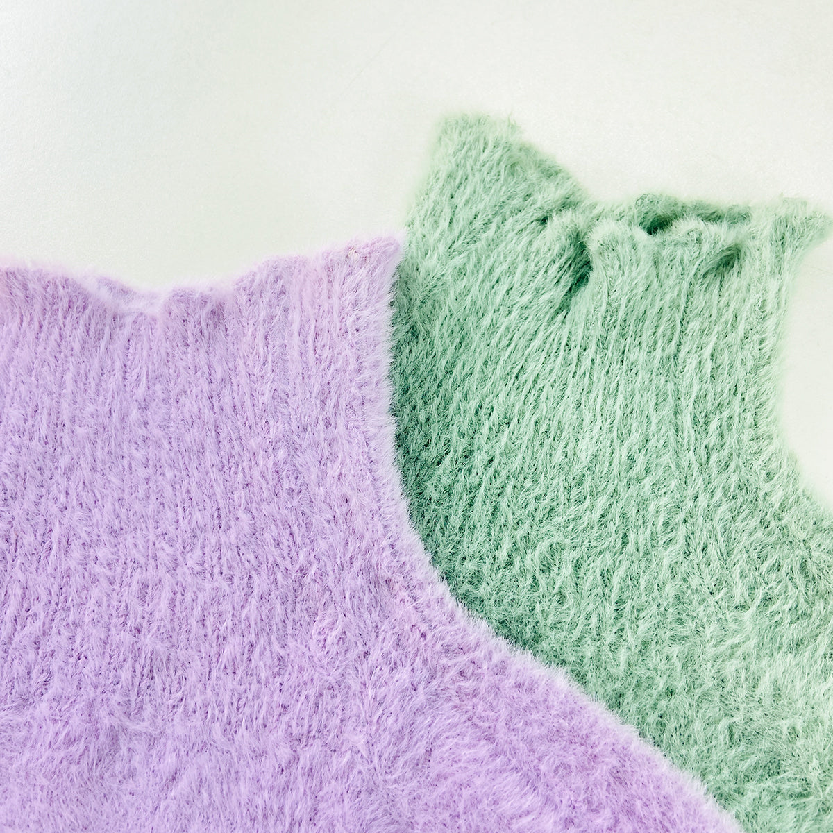 Womens Soft Fuzzy High Neck Pullover Sweater