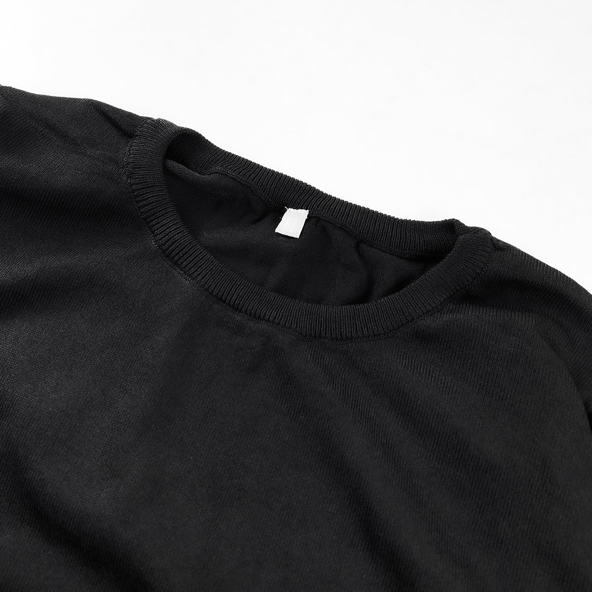 Womens Puff Short Sleeve Round Neck Knit Top