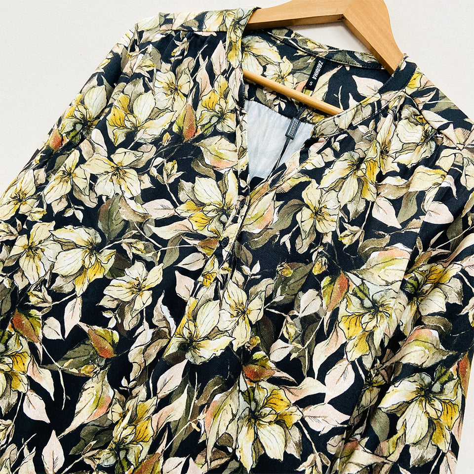 Ladies ¾ Sleeve Soft Floral Casual Top
