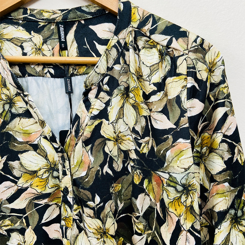 Ladies ¾ Sleeve Soft Floral Casual Top
