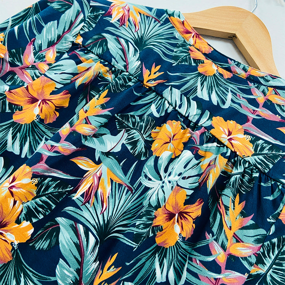 Ladies ¾ Sleeve Soft Floral Casual Top