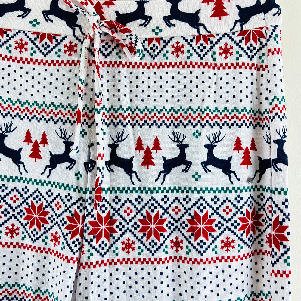 Womens Casual Printed Holiday Cozy Pajama Joggers