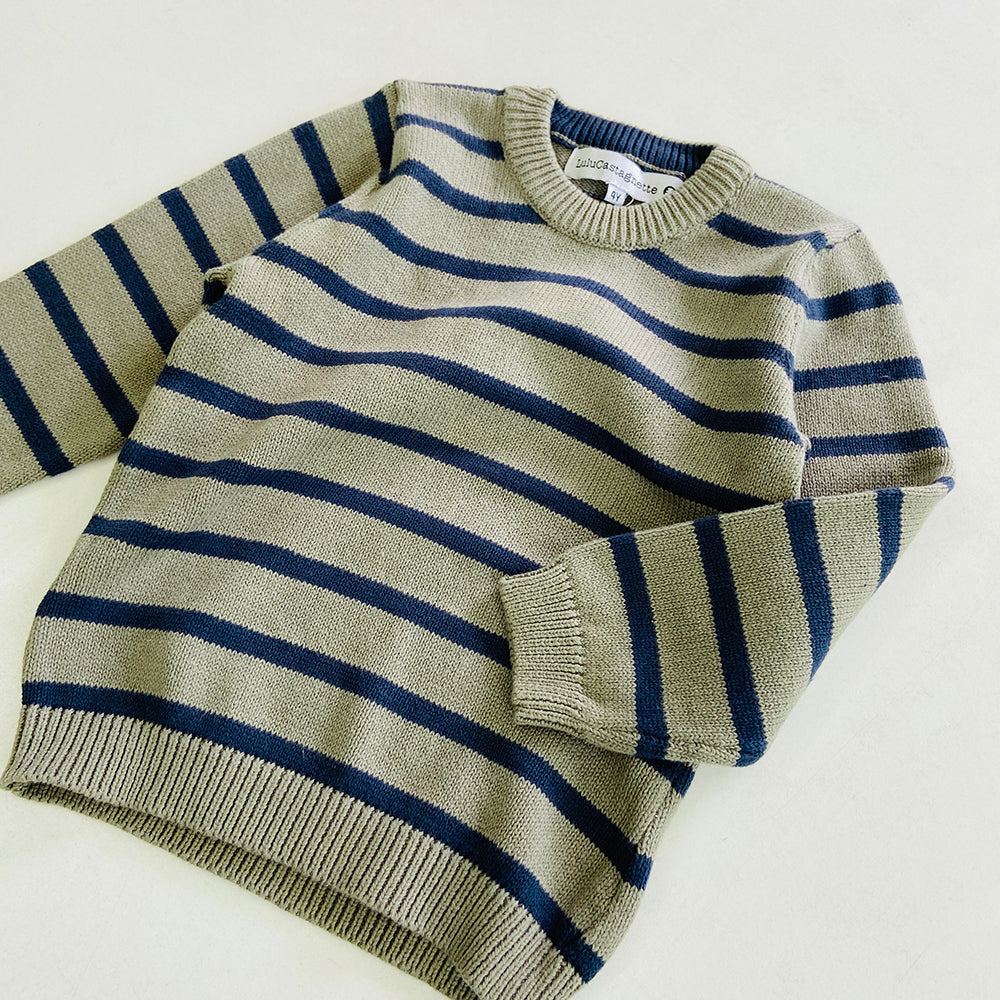 Boys Long Sleeve Striped Pullover Sweater