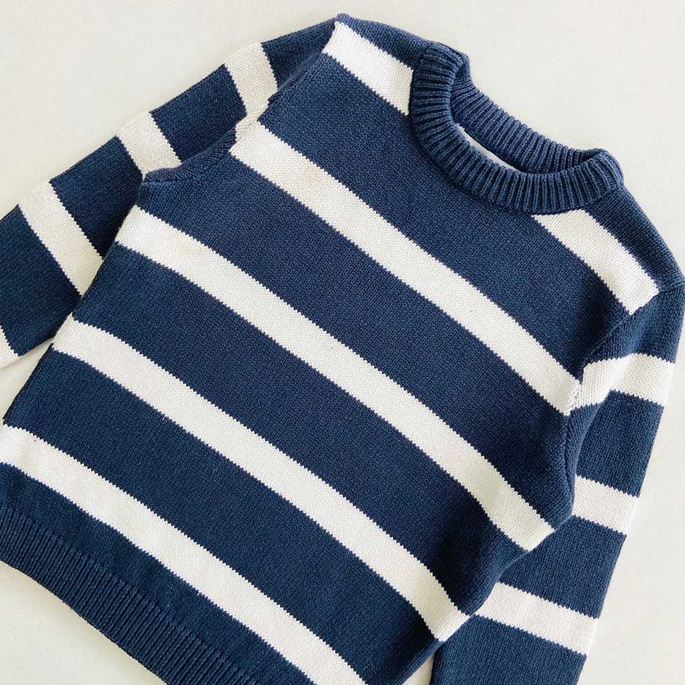 Boys Long Sleeve Striped Pullover Sweater