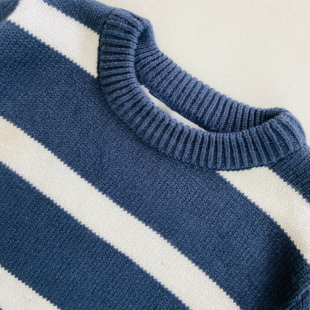 Boys Long Sleeve Striped Pullover Sweater