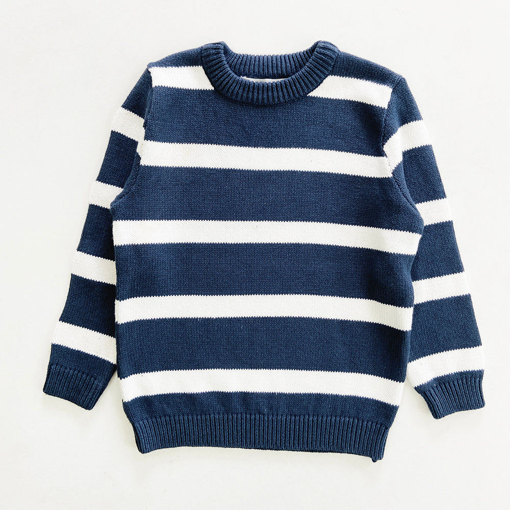 Boys Long Sleeve Striped Pullover Sweater