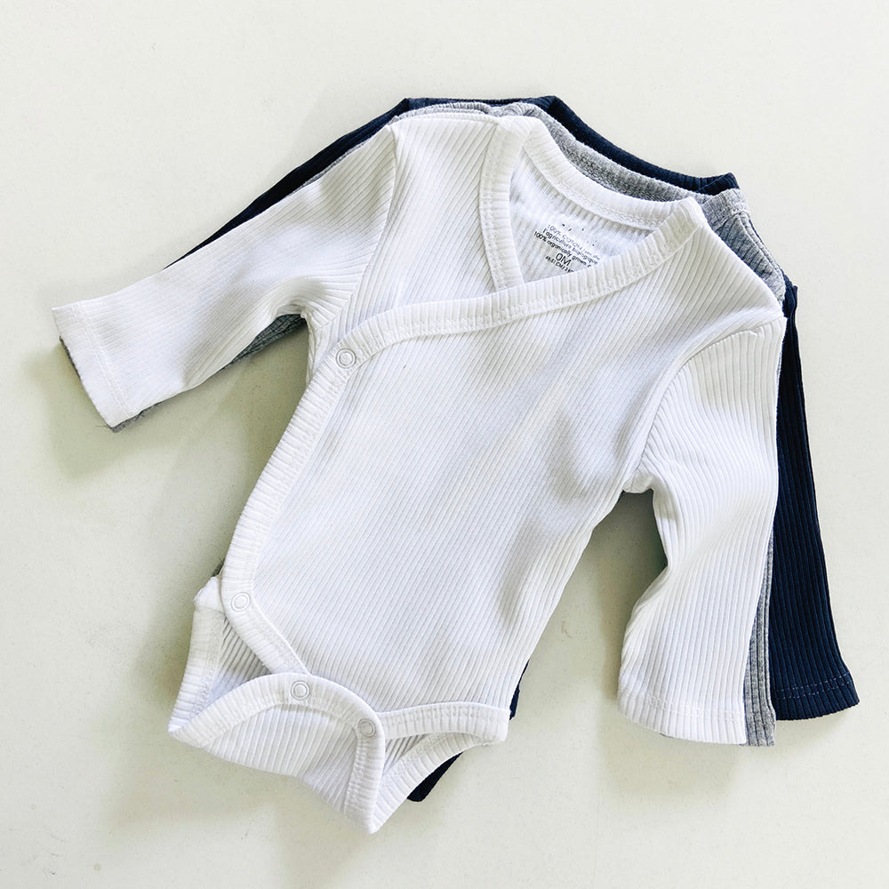 Toddler Baby Cotton Rib Long Sleeve Bodysuit Romper