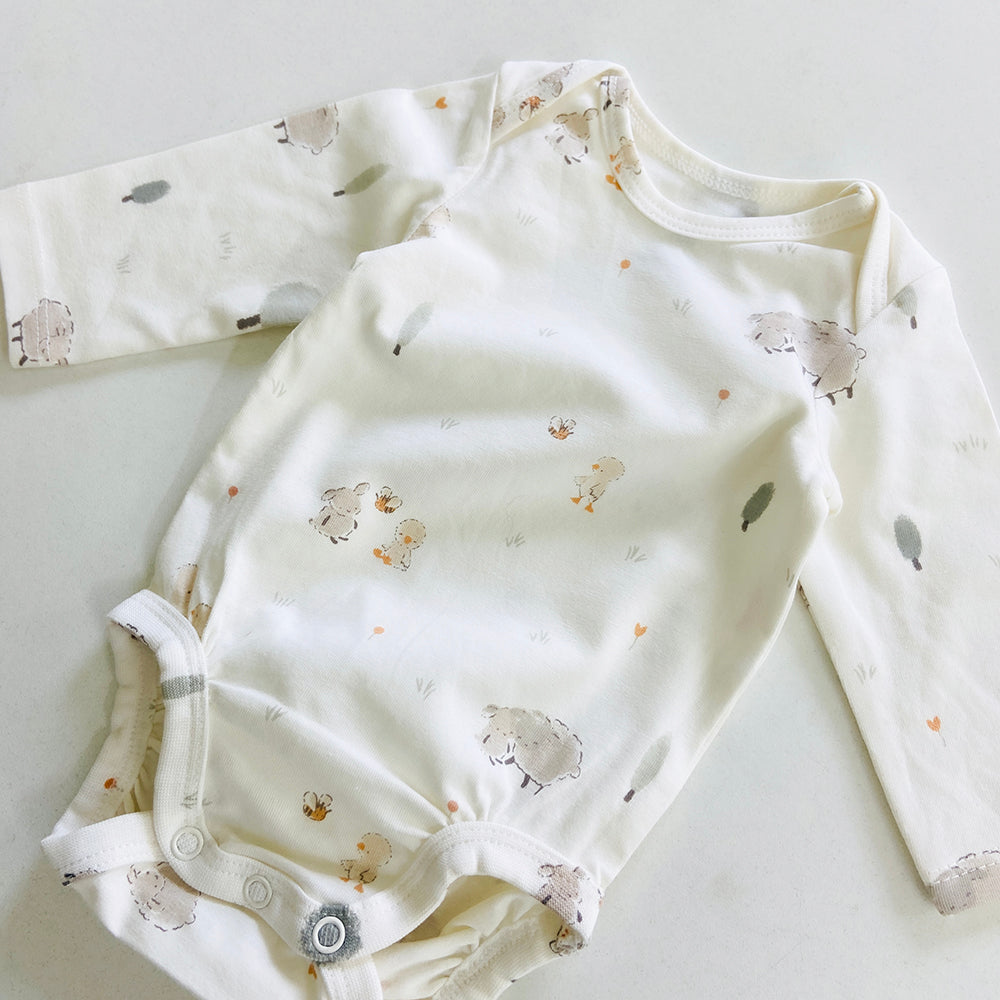 Newborn Baby Long Sleeve Cotton Bodysuit Romper