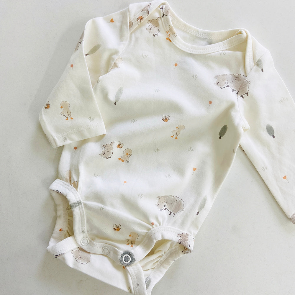 Newborn Baby Long Sleeve Cotton Bodysuit Romper