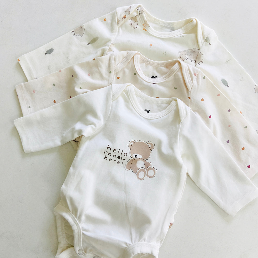 Newborn Baby Long Sleeve Cotton Bodysuit Romper