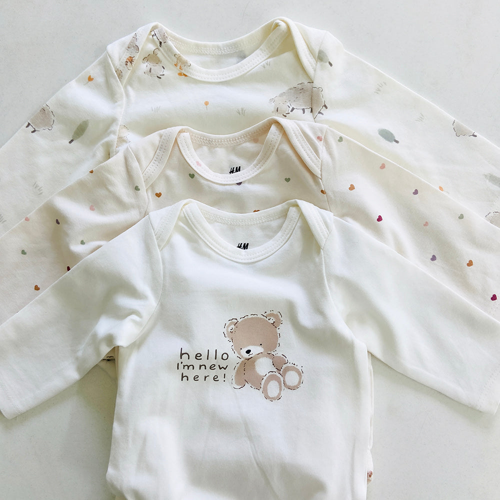 Newborn Baby Long Sleeve Cotton Bodysuit Romper