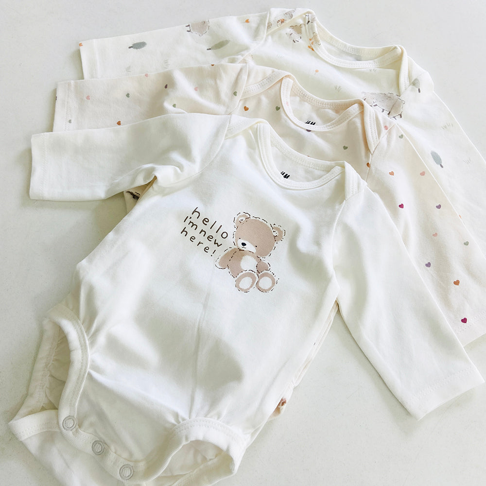 Newborn Baby Long Sleeve Cotton Bodysuit Romper