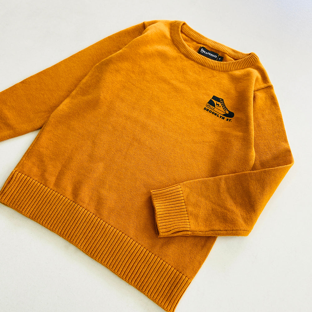 Boys Long Sleeve Solid Pullover Sweater