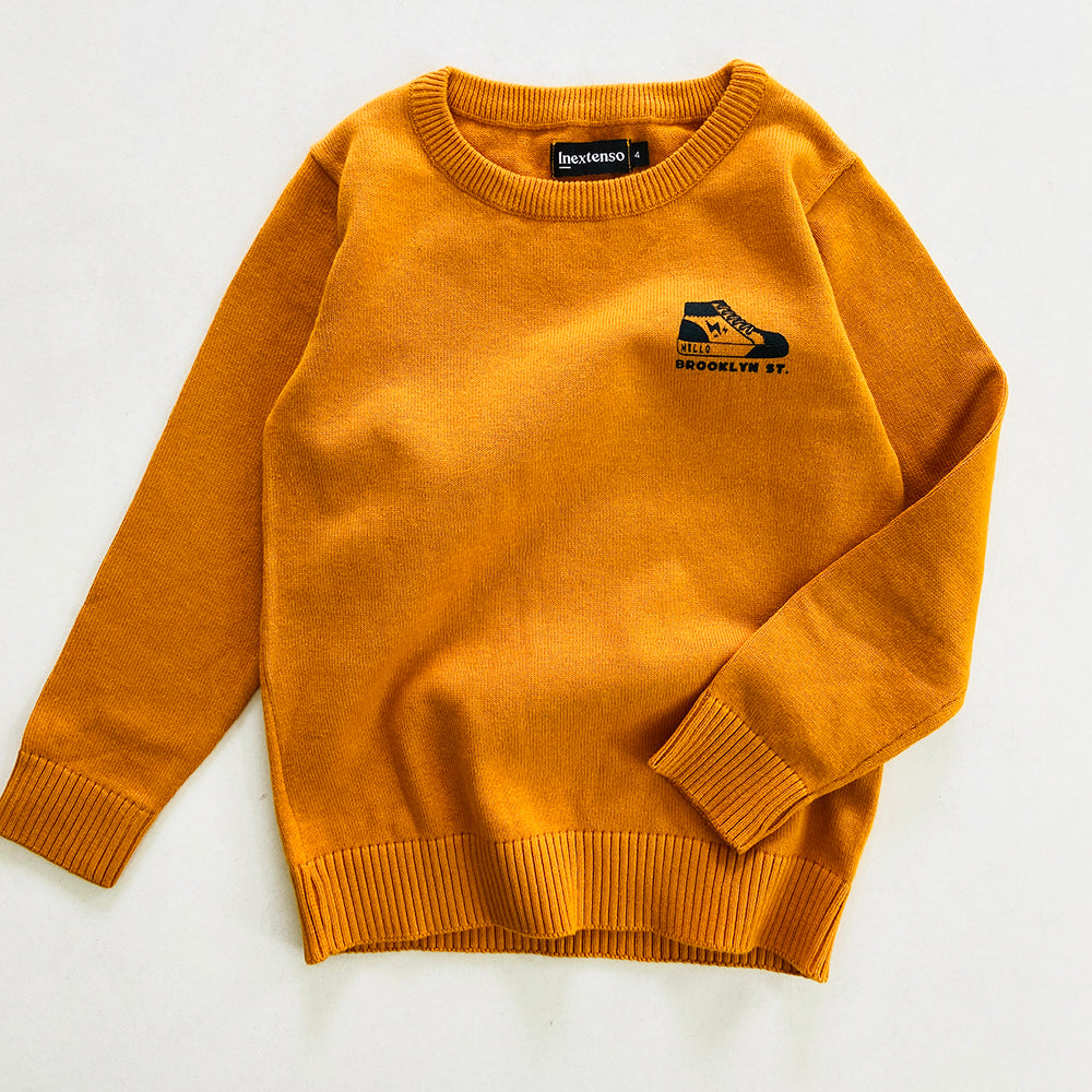 Boys Long Sleeve Solid Pullover Sweater