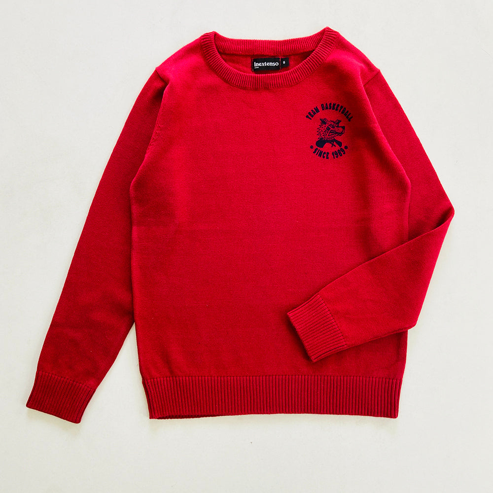 Boys Long Sleeve Solid Pullover Sweater