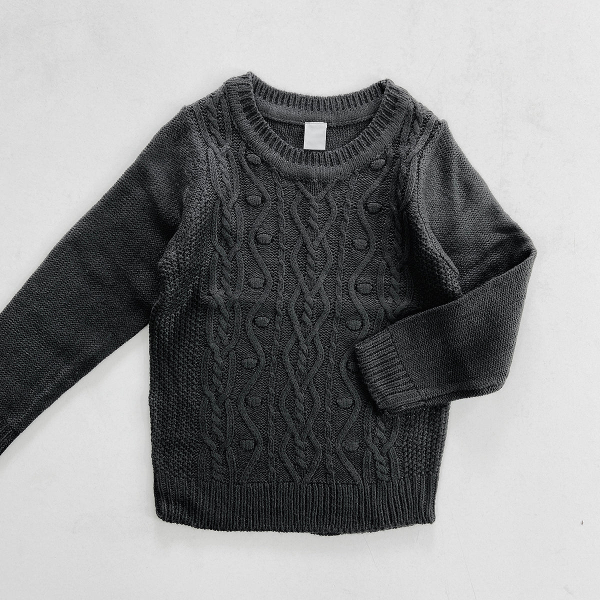 Boys Long Sleeve Solid Pullover Sweater