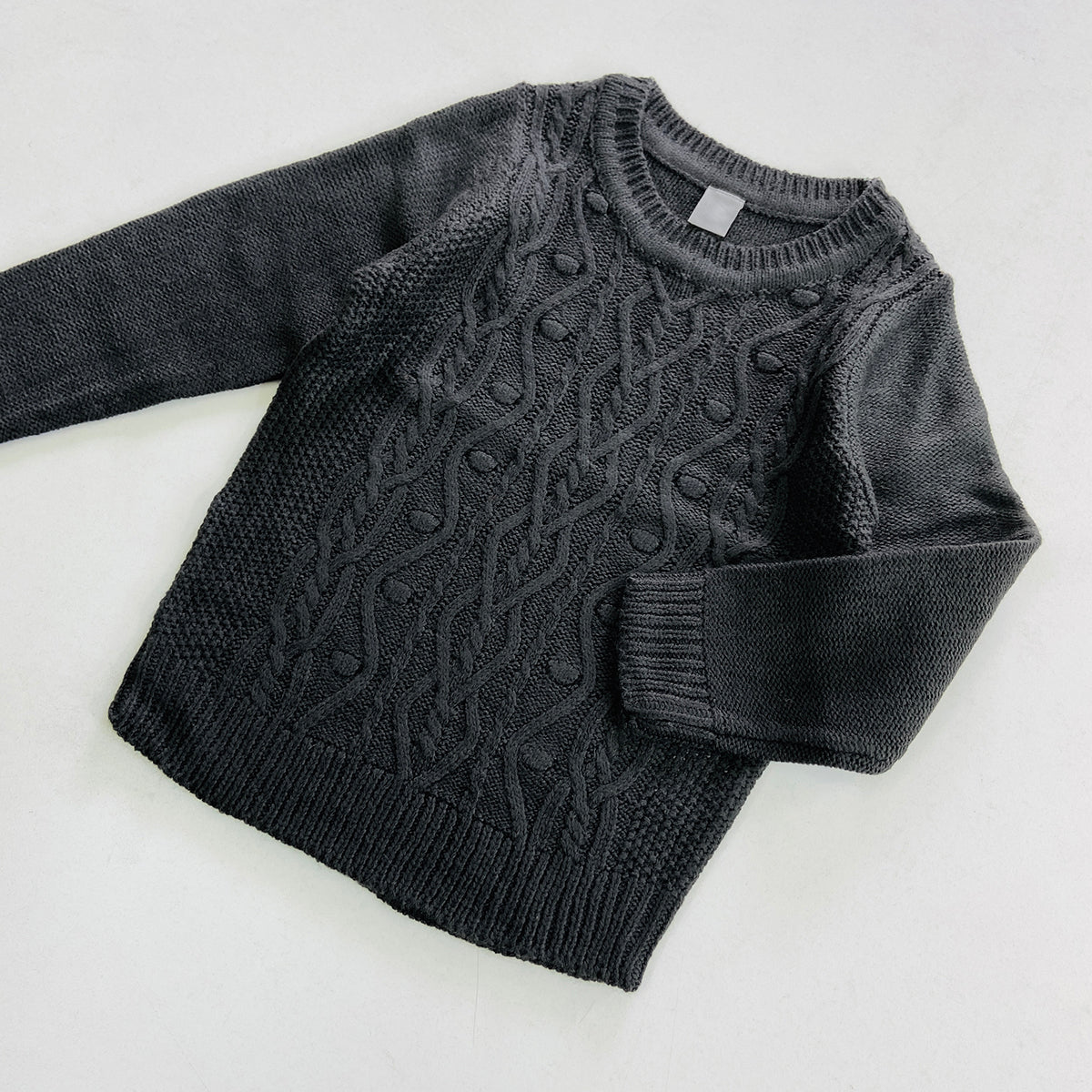 Boys Long Sleeve Solid Pullover Sweater