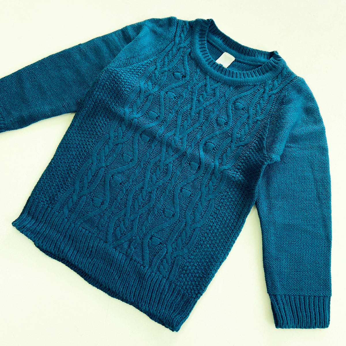 Boys Long Sleeve Solid Pullover Sweater