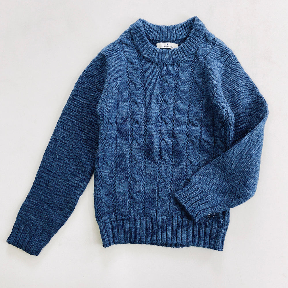 Boys Long Sleeve Solid Pullover Sweater