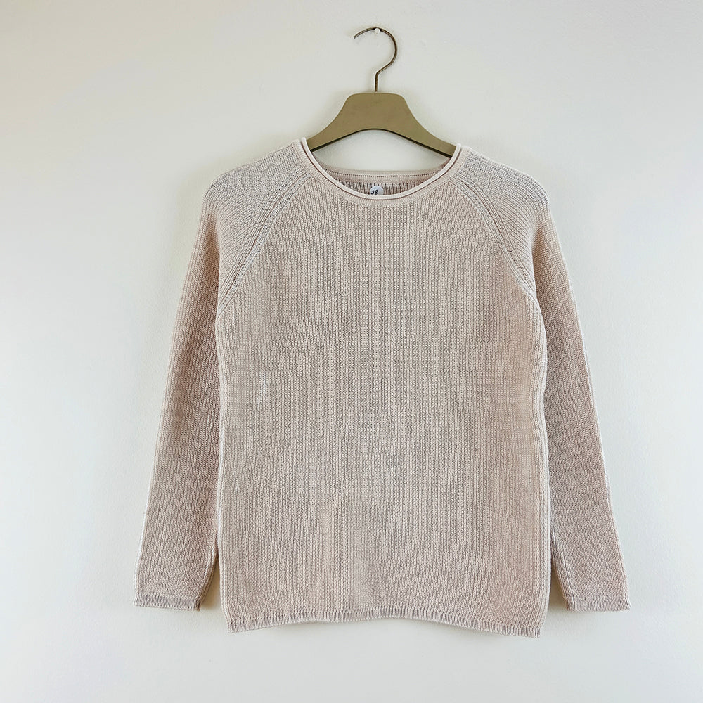 Womens Round Neck Waffle Knit Pullover Jumper Sweater