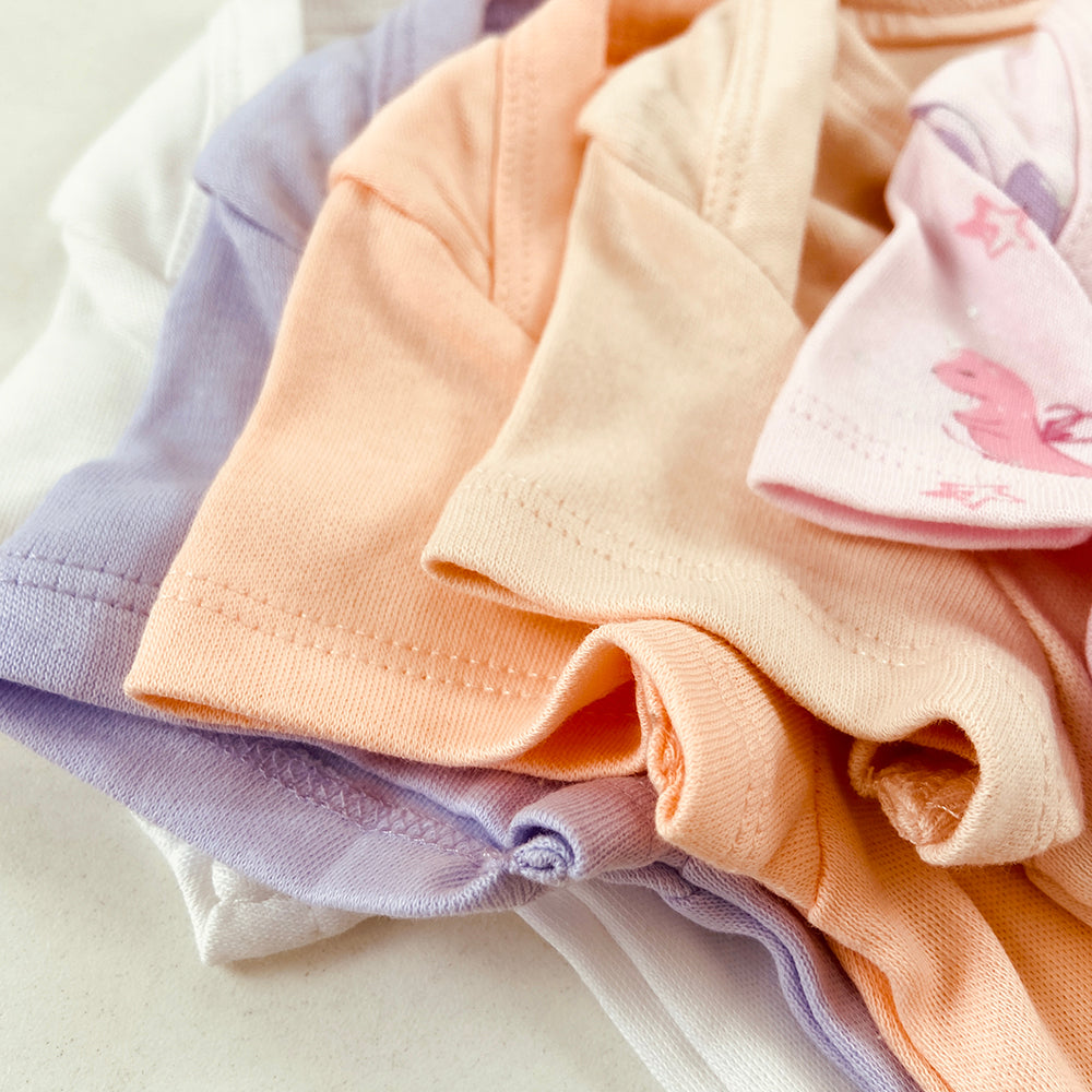 Pack of 5 Half Sleeve Organic Cotton Baby Romper Combo