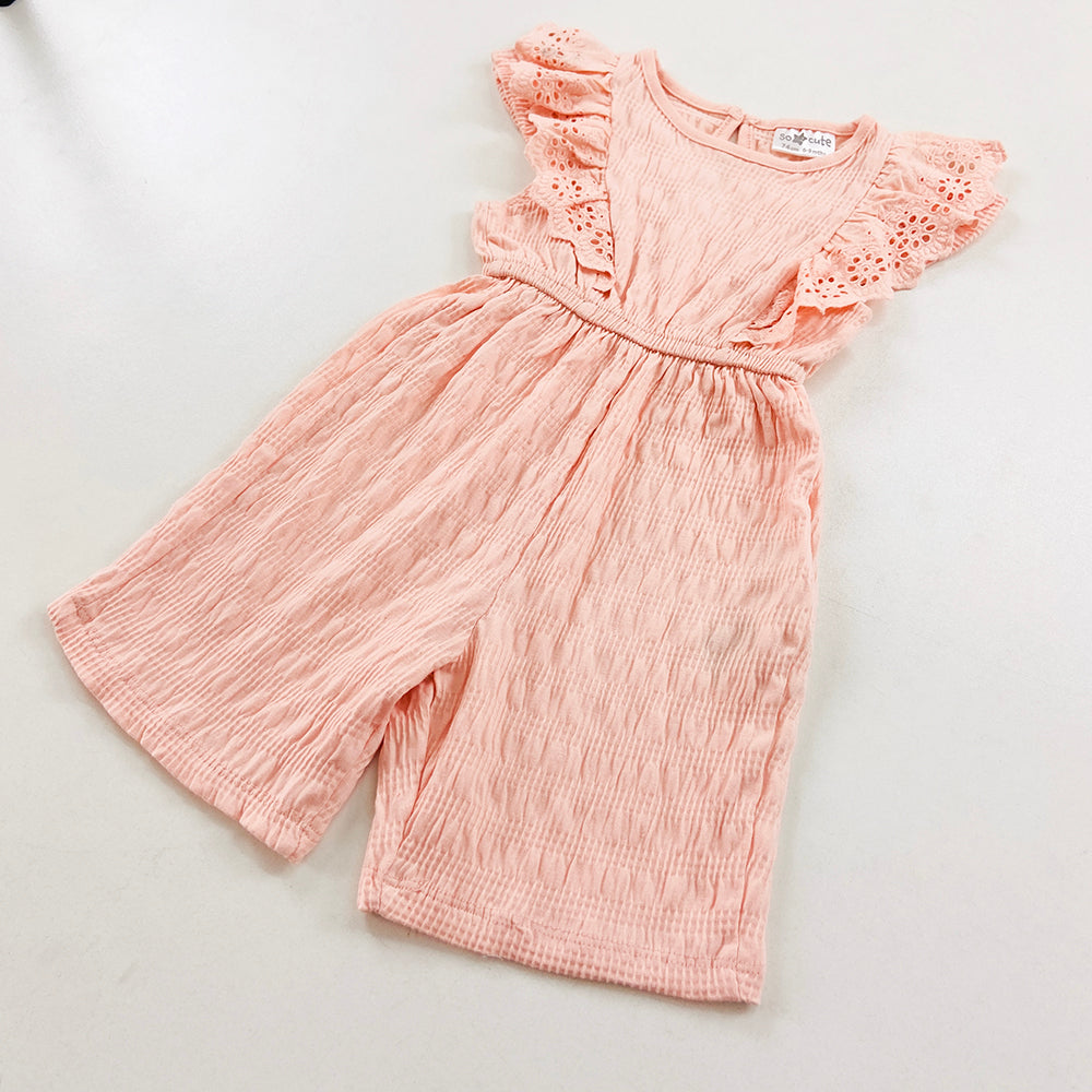 Infant and Toddler Girl Sleeveless Ruffle Trim Cotton Bodysuit