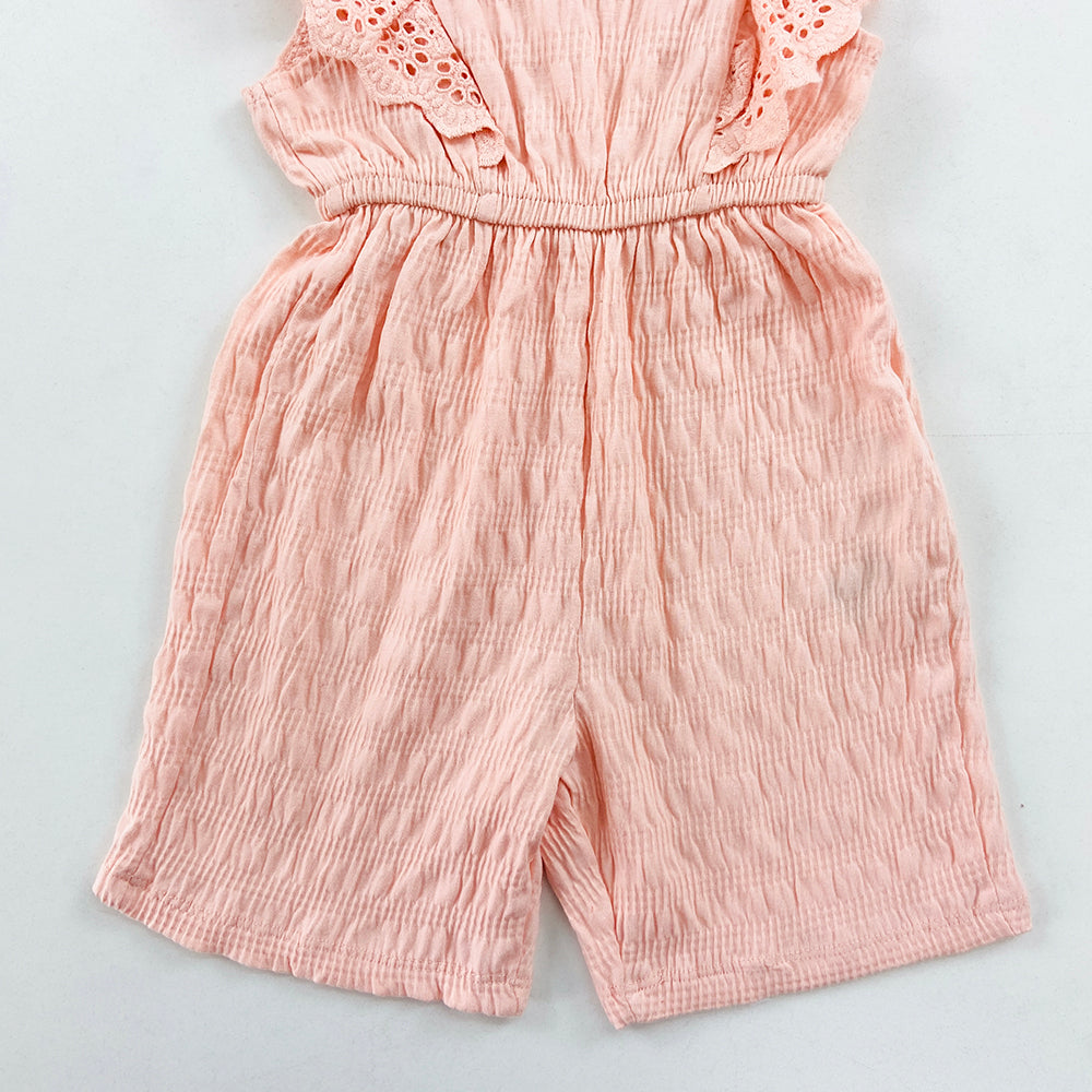 Infant and Toddler Girl Sleeveless Ruffle Trim Cotton Bodysuit