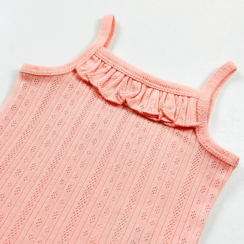 Infant and Toddler Girl Baby Sleeveless Cotton Romper Bodysuit