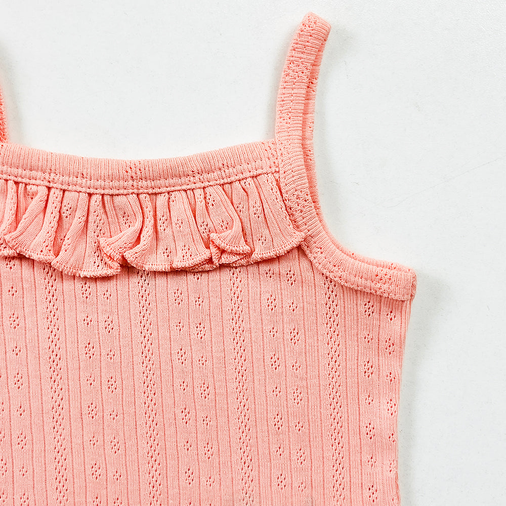 Infant and Toddler Girl Baby Sleeveless Cotton Romper Bodysuit