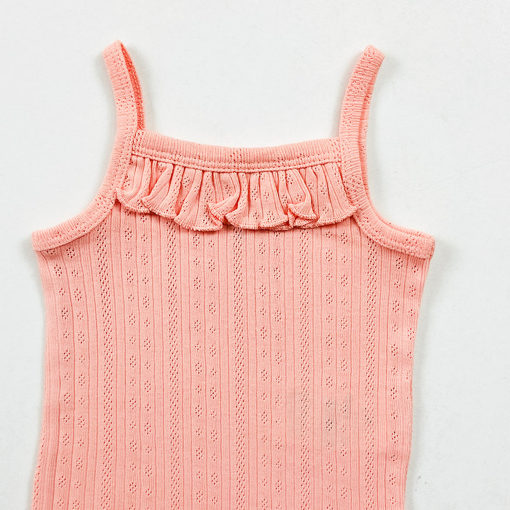 Infant and Toddler Girl Baby Sleeveless Cotton Romper Bodysuit