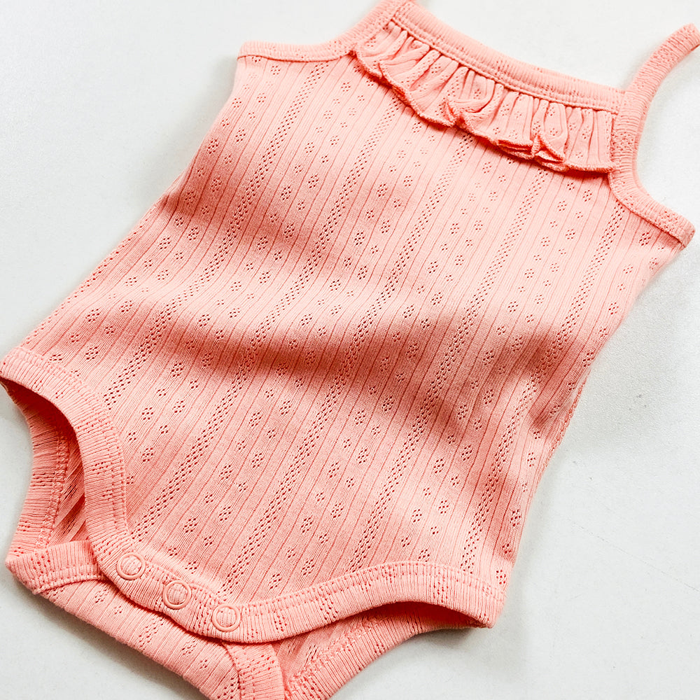 Infant and Toddler Girl Baby Sleeveless Cotton Romper Bodysuit