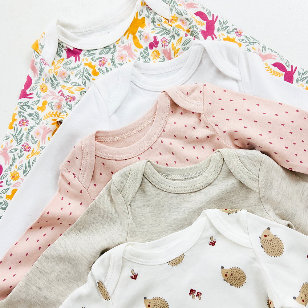 Pack of 5 Multicolor Full Sleeve Organic Cotton Baby Romper Combo
